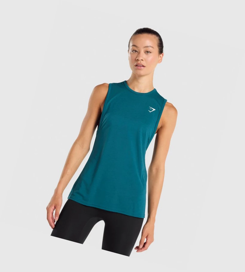 Gymshark Koulutus Drop Arm Naisten Hihaton Paita Turkoosi | VFTGDJ941