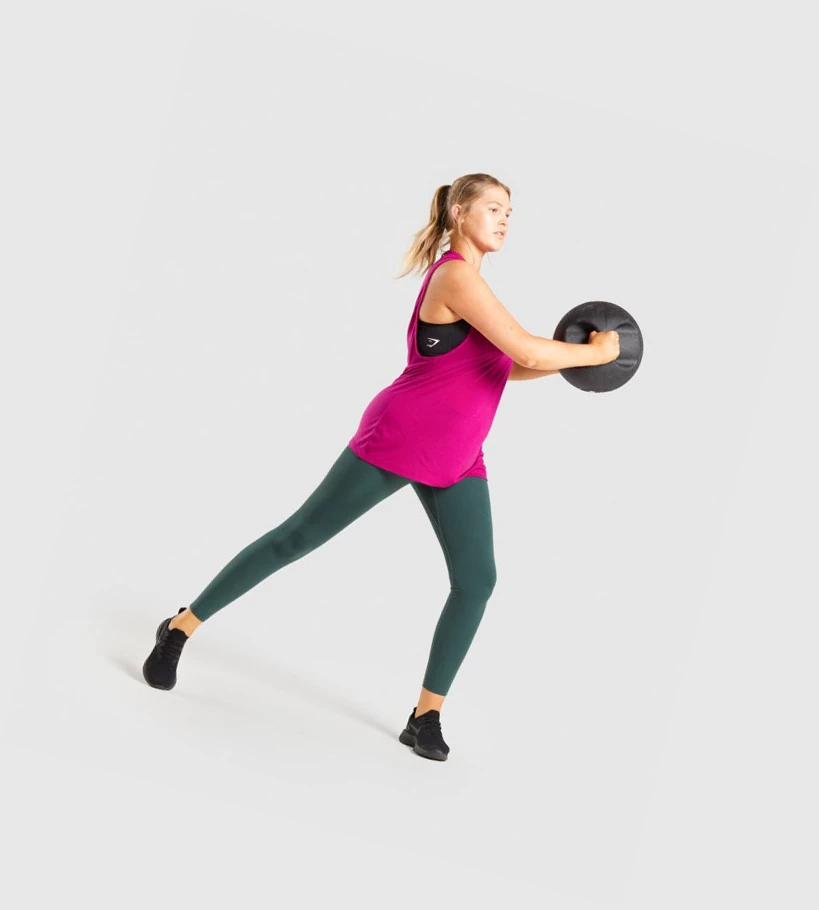 Gymshark Koulutus Drop Arm Naisten Hihaton Paita Pinkki | VTJPMN853