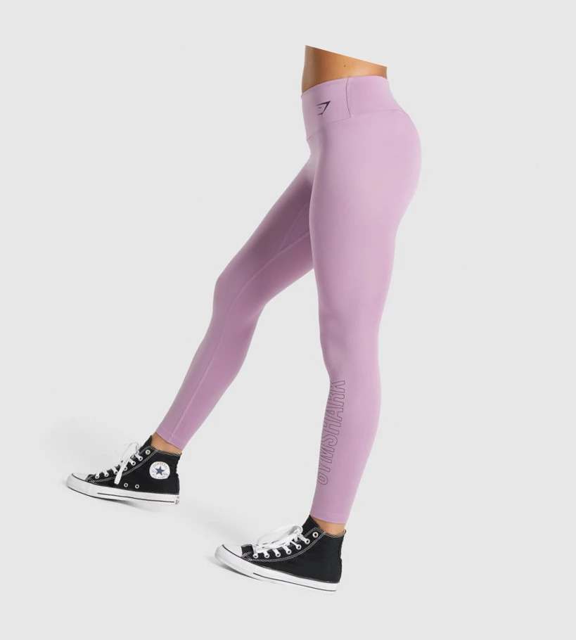 Gymshark Koulutus Graafinen High Waisted Naisten Leggingsit Violetit | BEFCAV682