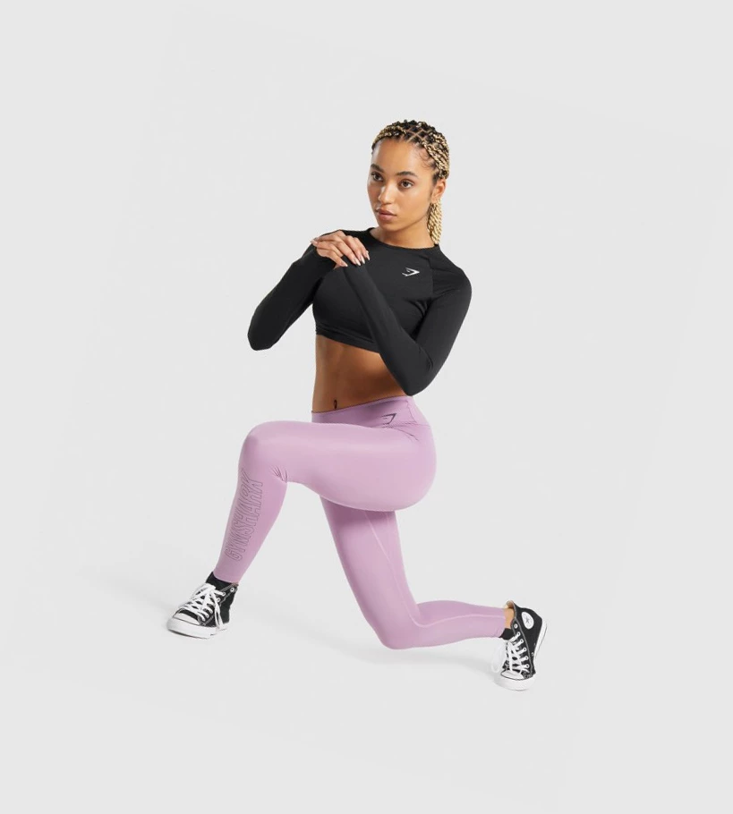 Gymshark Koulutus Graafinen High Waisted Naisten Leggingsit Violetit | BEFCAV682