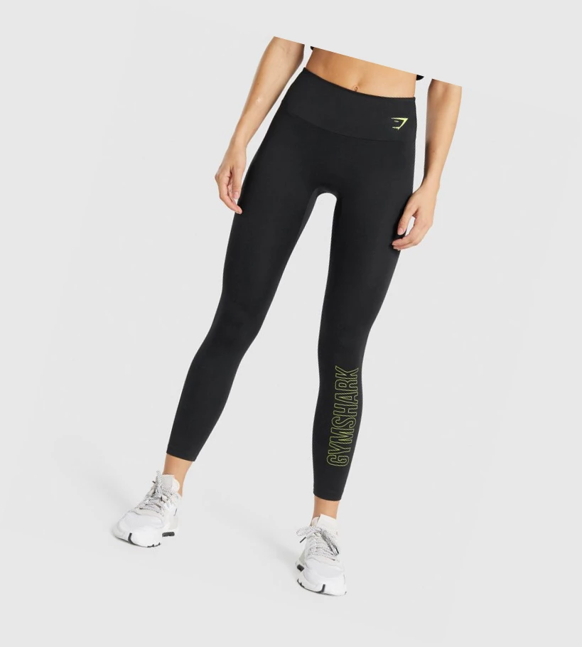 Gymshark Koulutus Graafinen High Waisted Naisten Leggingsit Mustat | VINHDG786