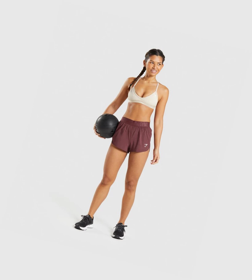 Gymshark Koulutus Loose Fit Naisten Shortsit Pinkki Ruskea | BLGZHM640