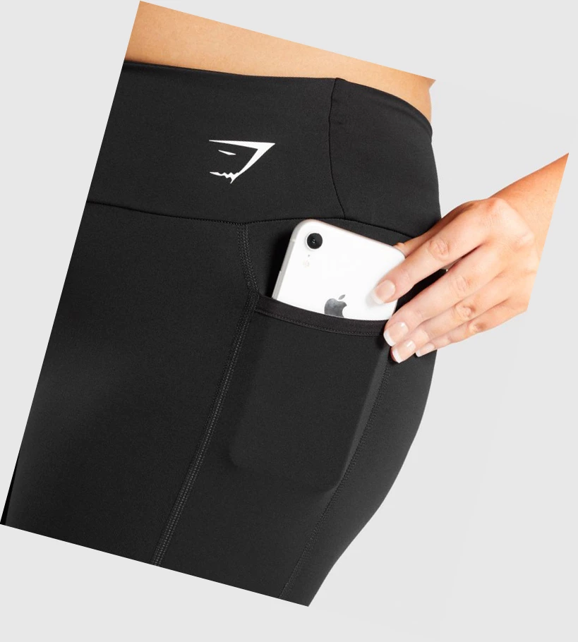 Gymshark Koulutus Mesh Pocket High Waisted Naisten Leggingsit Mustat | AISFJP703