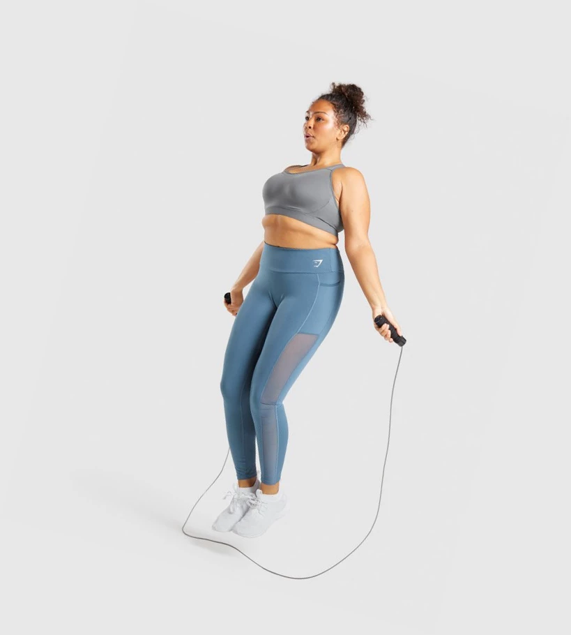 Gymshark Koulutus Mesh Pocket High Waisted Naisten Leggingsit Turkoosi | AWBKEC530