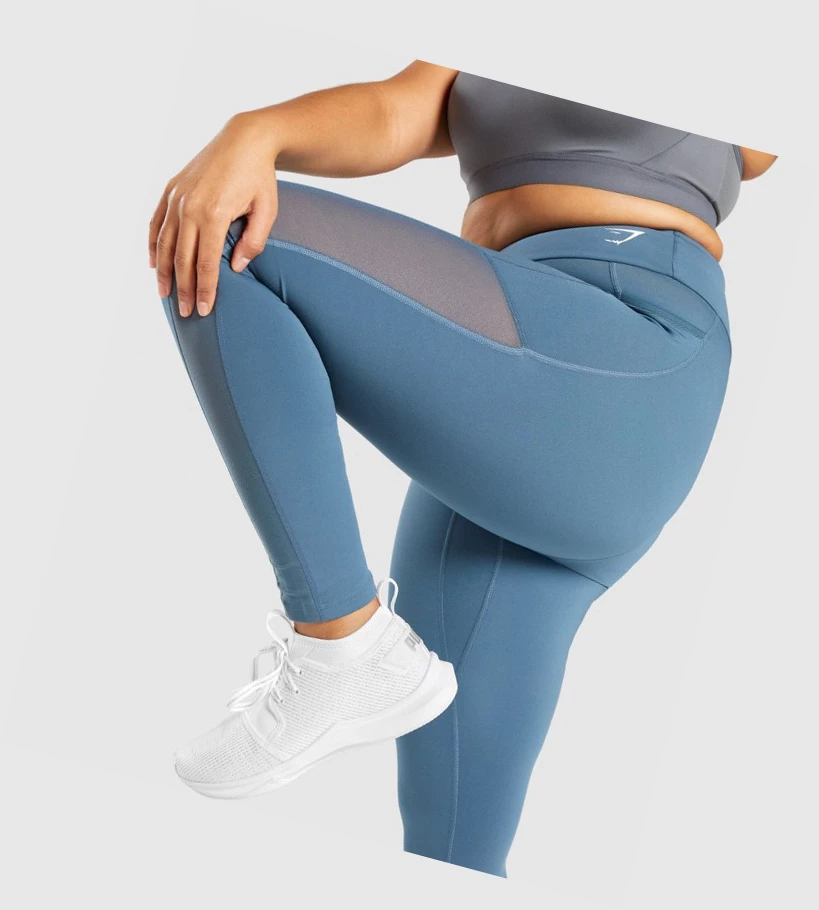 Gymshark Koulutus Mesh Pocket High Waisted Naisten Leggingsit Turkoosi | AWBKEC530