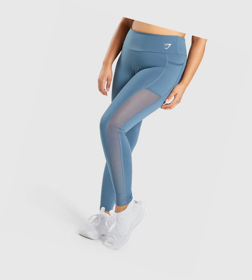 Gymshark Koulutus Mesh Pocket High Waisted Naisten Leggingsit Turkoosi | AWBKEC530