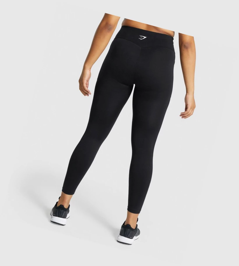 Gymshark Koulutus Mesh Pocket High Waisted Naisten Leggingsit Mustat | BFAPJM834