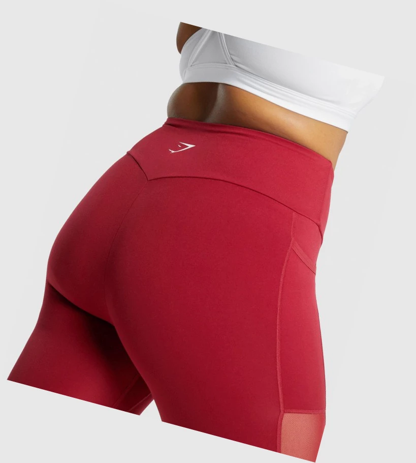 Gymshark Koulutus Mesh Pocket High Waisted Naisten Leggingsit Viininpunainen | IFBJNA068