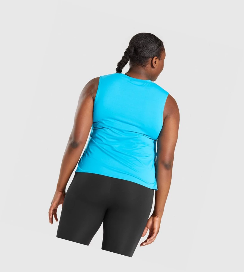 Gymshark Koulutus Midi Naisten Hihaton Paita Sininen | FVZGOW237