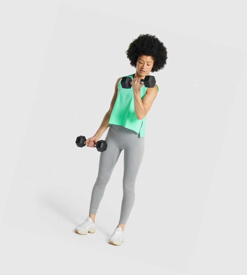 Gymshark Koulutus Midi Naisten Hihaton Paita Turkoosi | URGMLN027