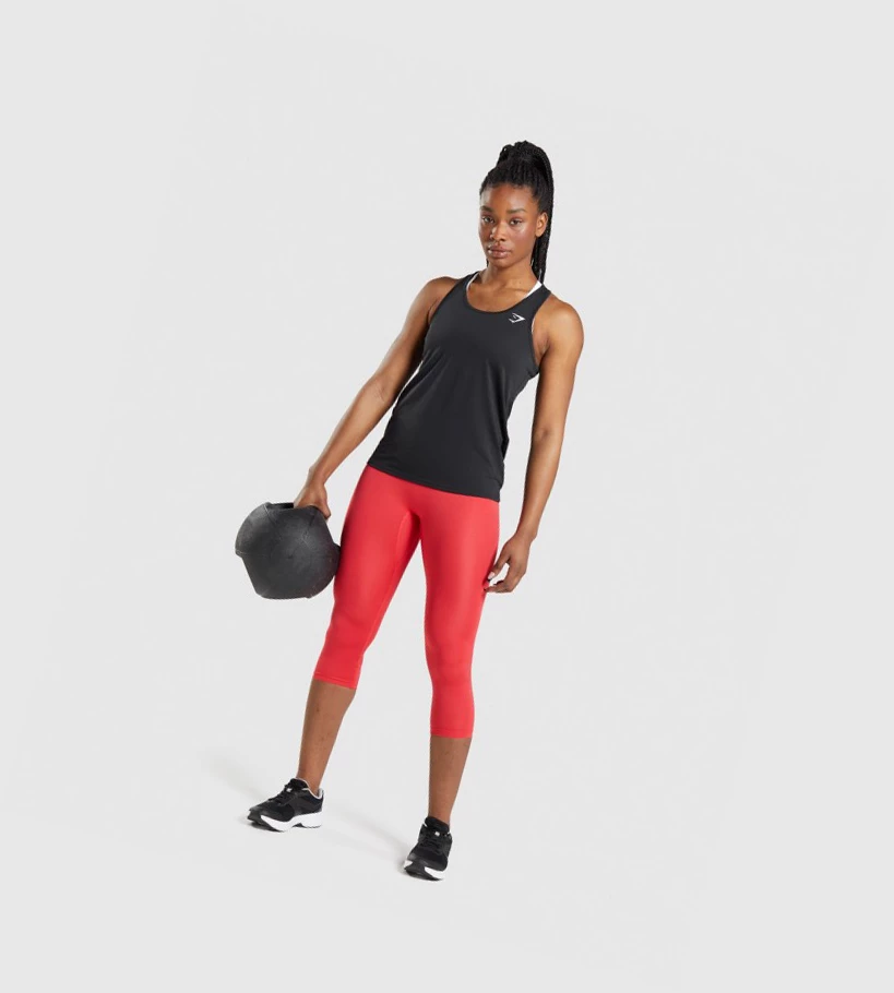 Gymshark Koulutus Naisten Hihaton Paita Mustat | RLEOXC374