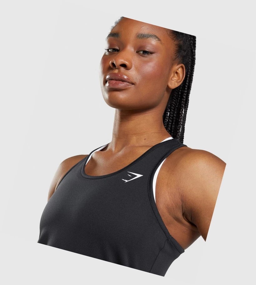 Gymshark Koulutus Naisten Hihaton Paita Mustat | RLEOXC374