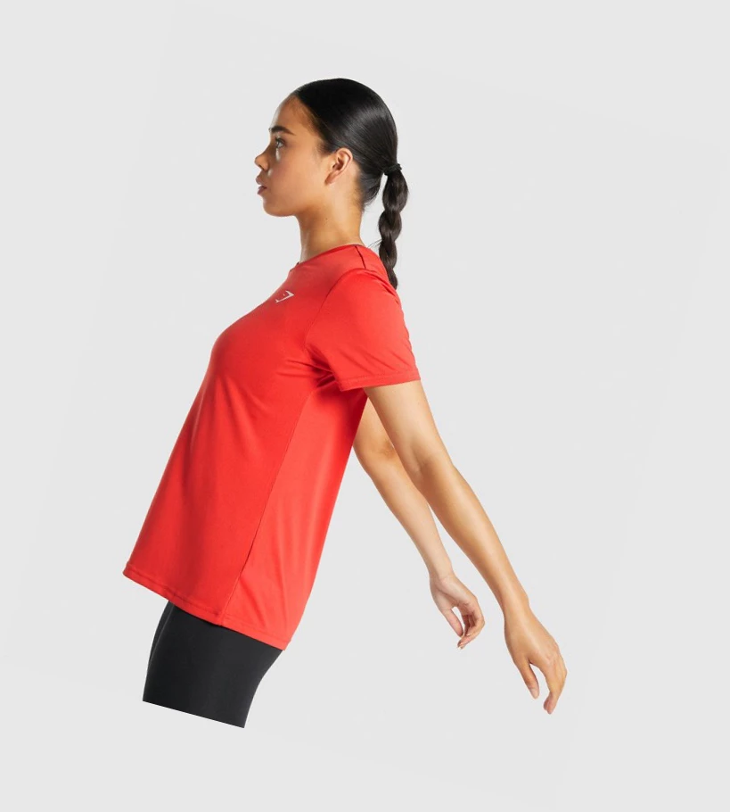 Gymshark Koulutus Naisten T Paidat Punainen | JYIEQP546