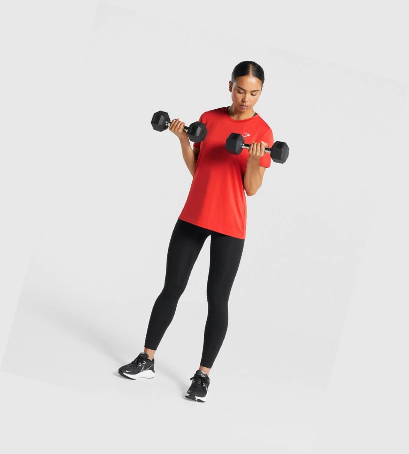 Gymshark Koulutus Naisten T Paidat Punainen | JYIEQP546
