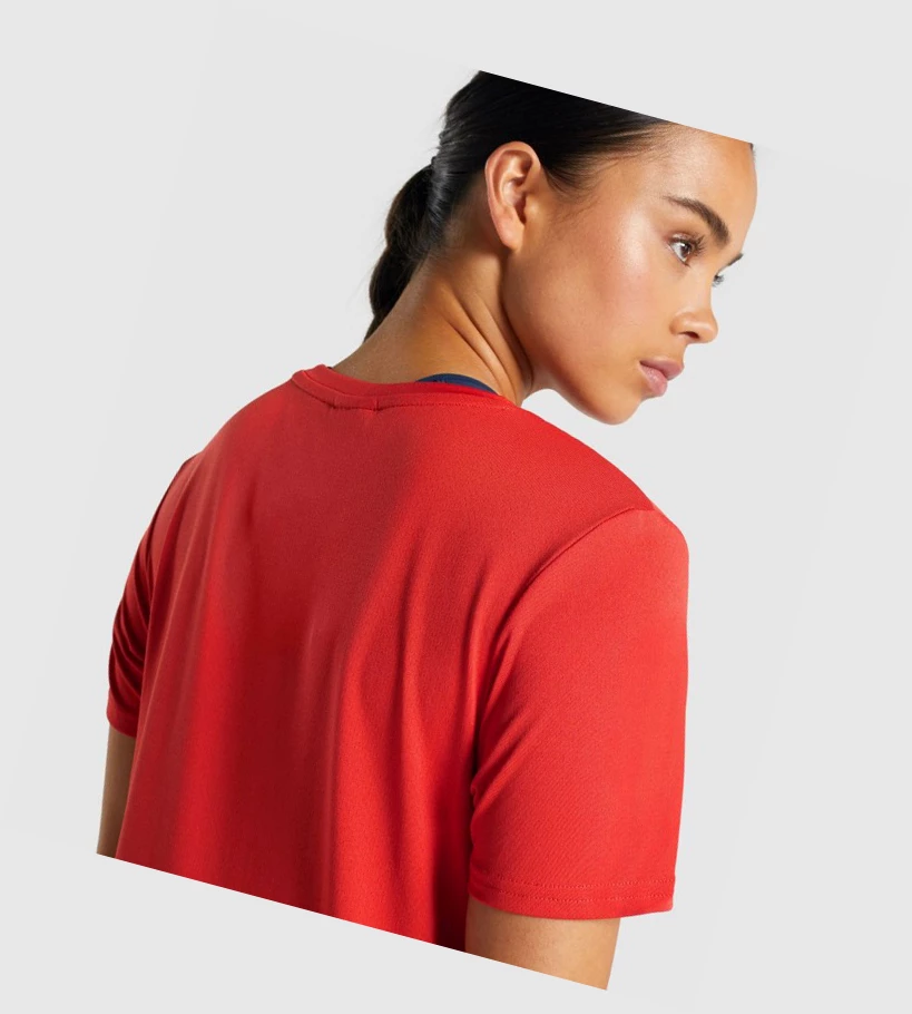 Gymshark Koulutus Naisten T Paidat Punainen | JYIEQP546