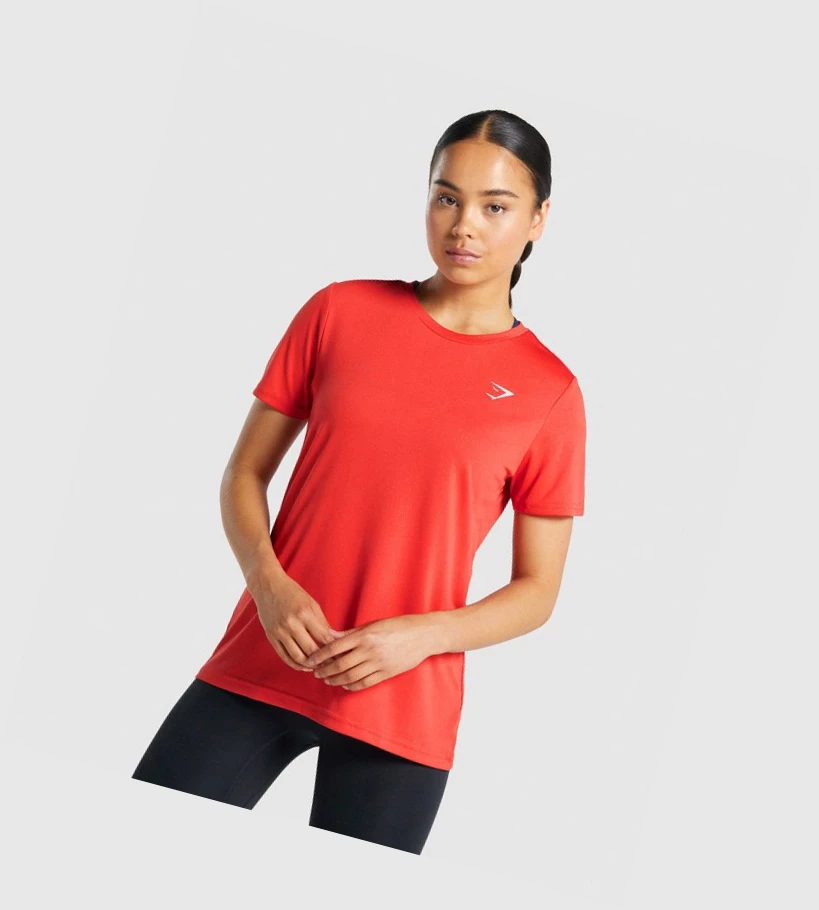Gymshark Koulutus Naisten T Paidat Punainen | JYIEQP546