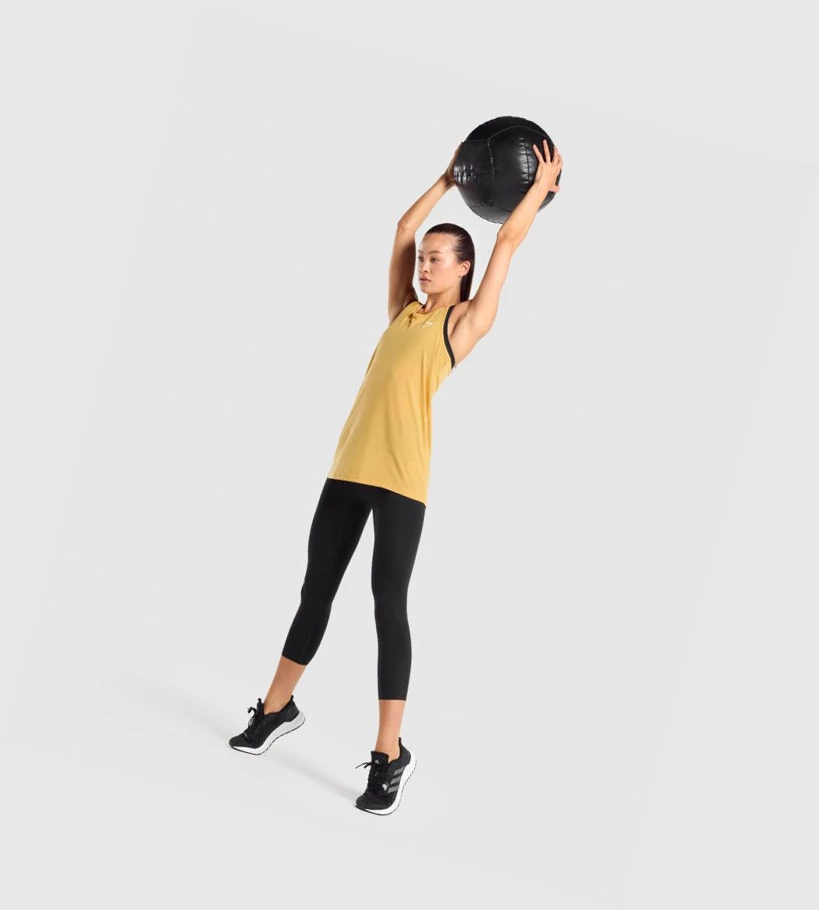 Gymshark Koulutus Oversized Naisten Hihaton Paita Keltainen | GHTUCP847