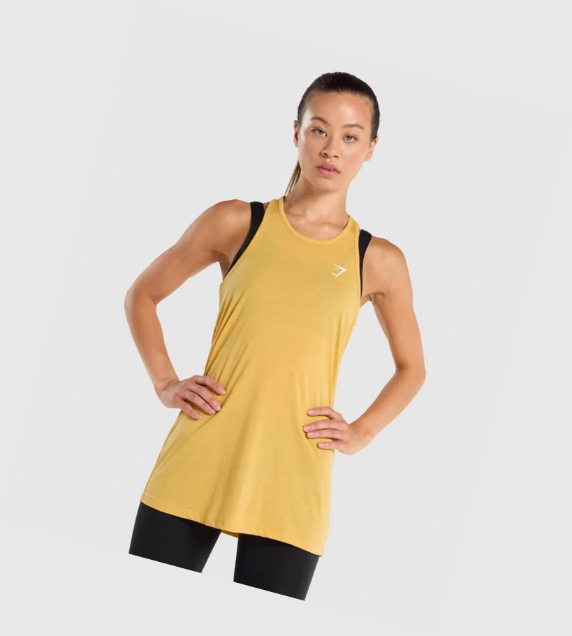Gymshark Koulutus Oversized Naisten Hihaton Paita Keltainen | GHTUCP847