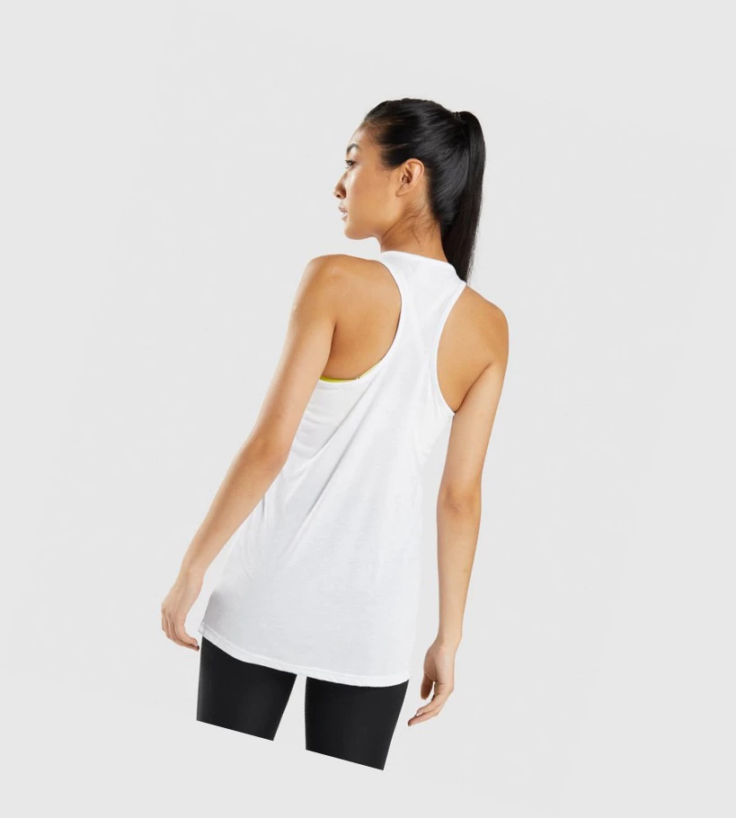 Gymshark Koulutus Oversized Naisten Hihaton Paita Valkoinen | JNZDBK950