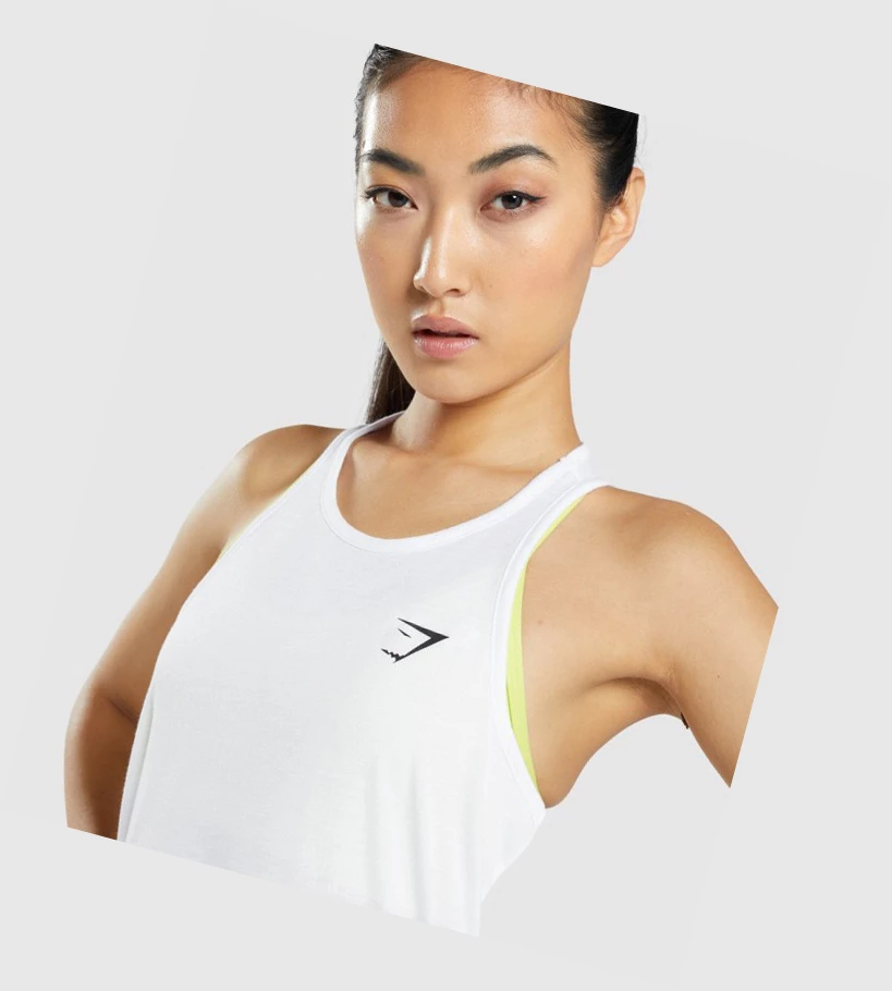 Gymshark Koulutus Oversized Naisten Hihaton Paita Valkoinen | JNZDBK950