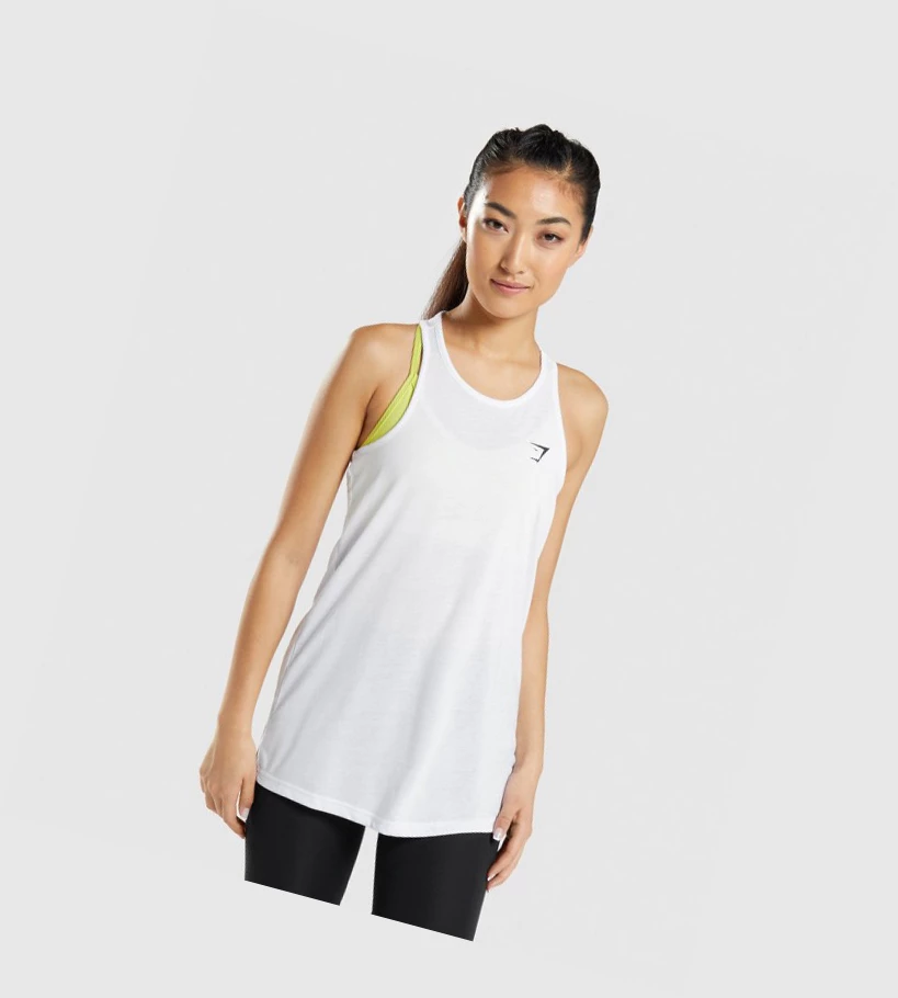 Gymshark Koulutus Oversized Naisten Hihaton Paita Valkoinen | JNZDBK950