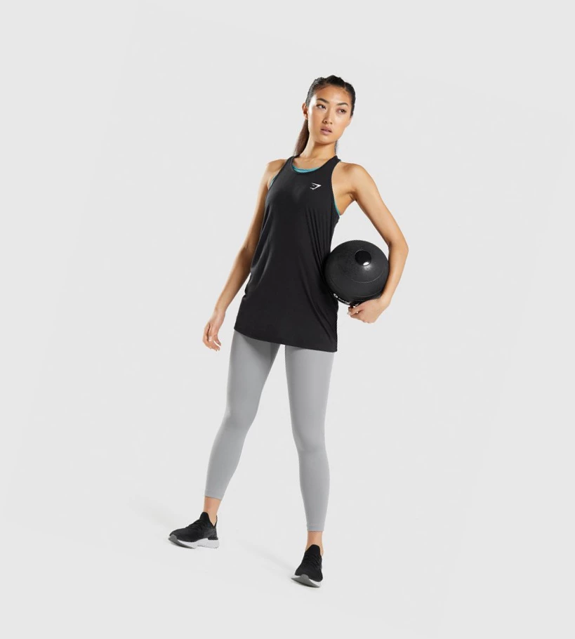 Gymshark Koulutus Oversized Naisten Hihaton Paita Mustat | NEMUVZ369