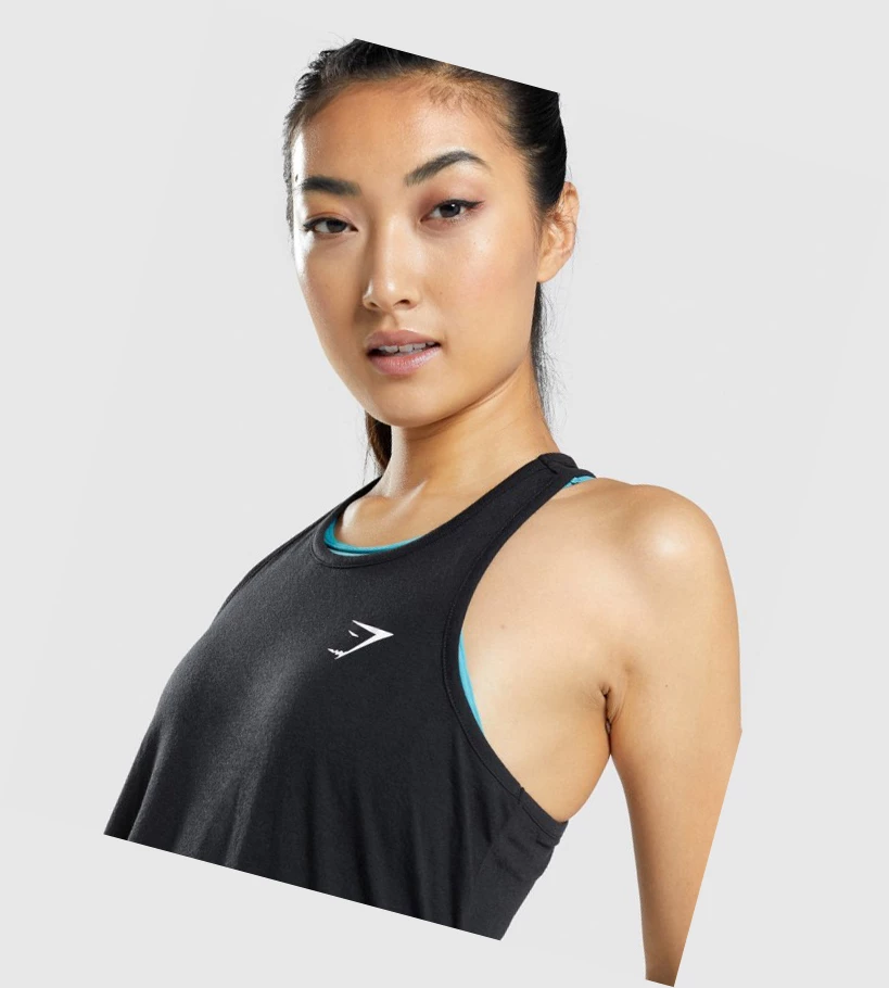 Gymshark Koulutus Oversized Naisten Hihaton Paita Mustat | NEMUVZ369