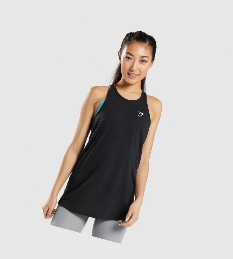 Gymshark Koulutus Oversized Naisten Hihaton Paita Mustat | NEMUVZ369
