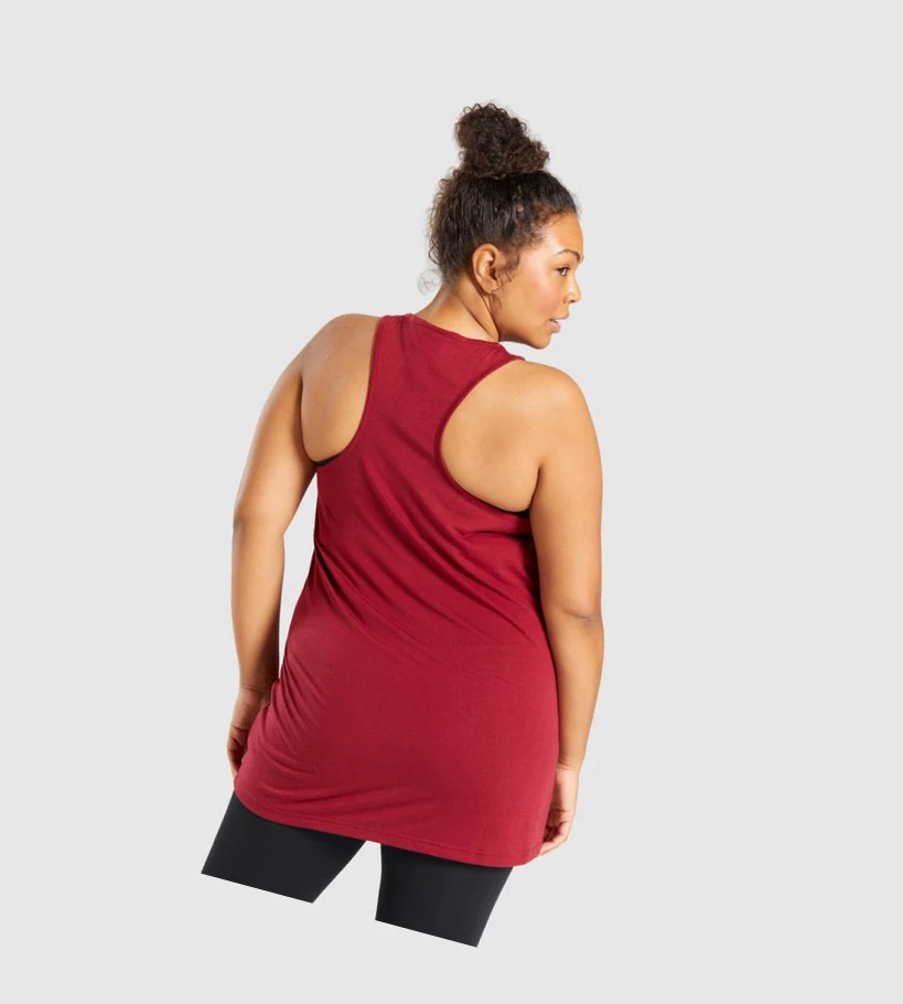Gymshark Koulutus Oversized Naisten Hihaton Paita Viininpunainen | PNYEIS936