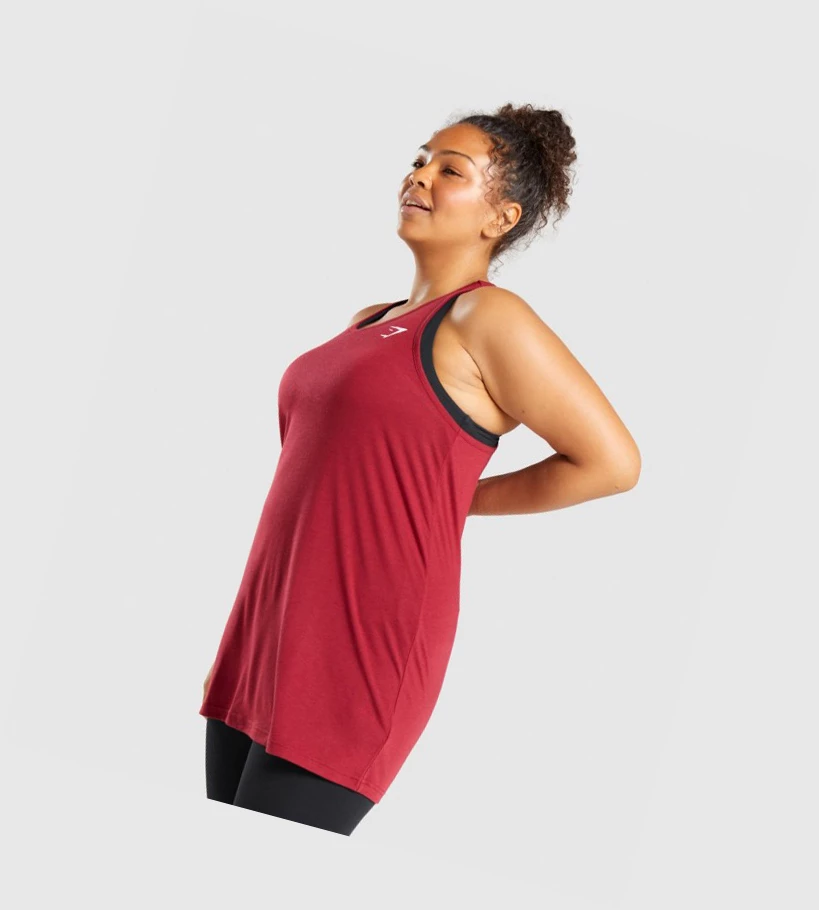 Gymshark Koulutus Oversized Naisten Hihaton Paita Viininpunainen | PNYEIS936