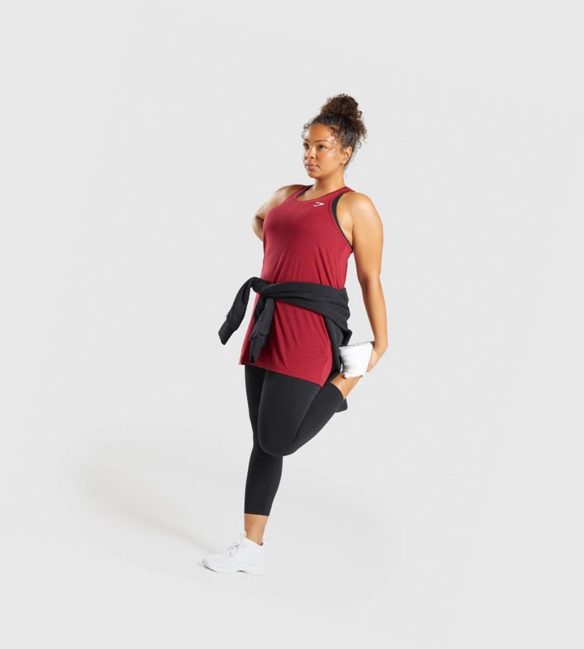 Gymshark Koulutus Oversized Naisten Hihaton Paita Viininpunainen | PNYEIS936