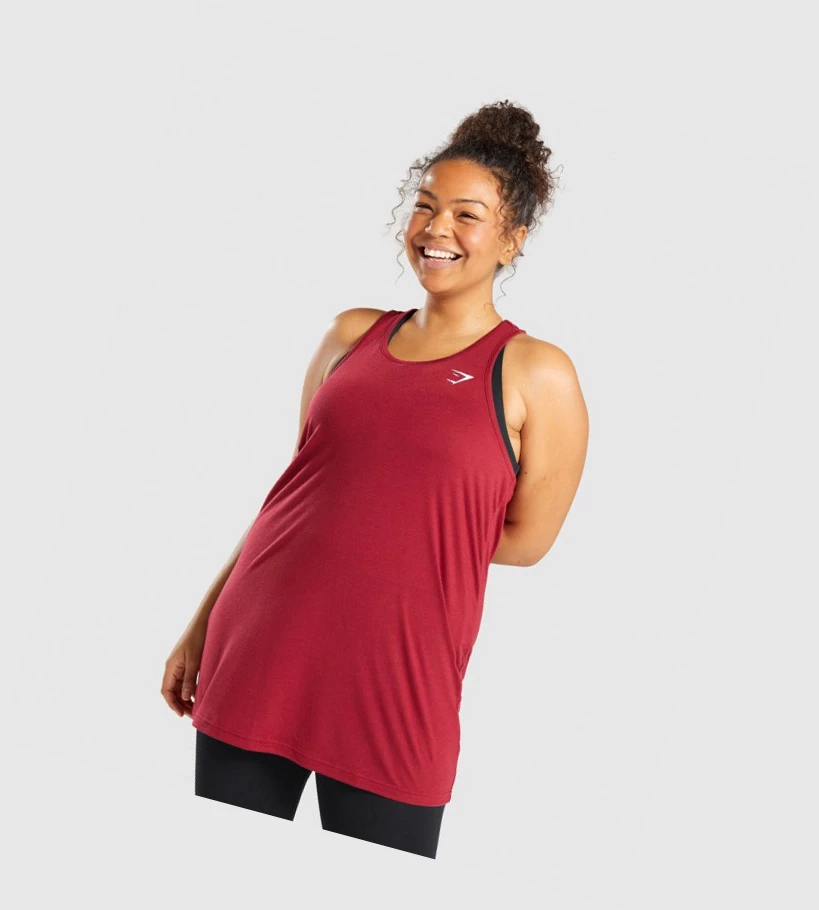 Gymshark Koulutus Oversized Naisten Hihaton Paita Viininpunainen | PNYEIS936