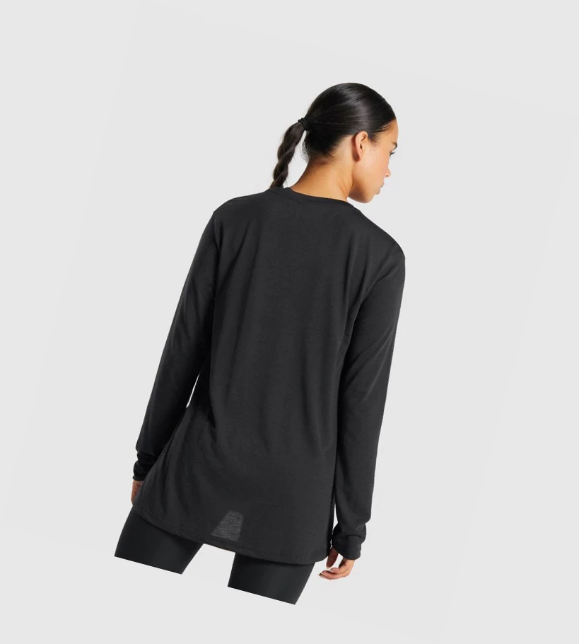 Gymshark Koulutus Oversized Naisten T Paidat Mustat | CHAUFW740