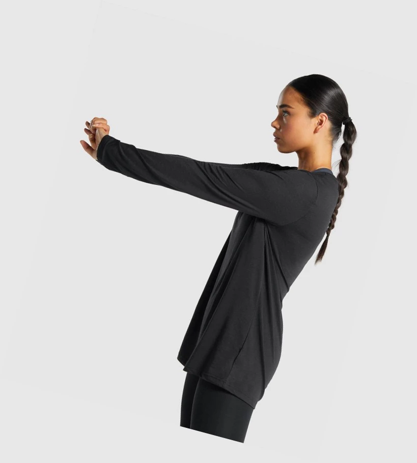 Gymshark Koulutus Oversized Naisten T Paidat Mustat | CHAUFW740