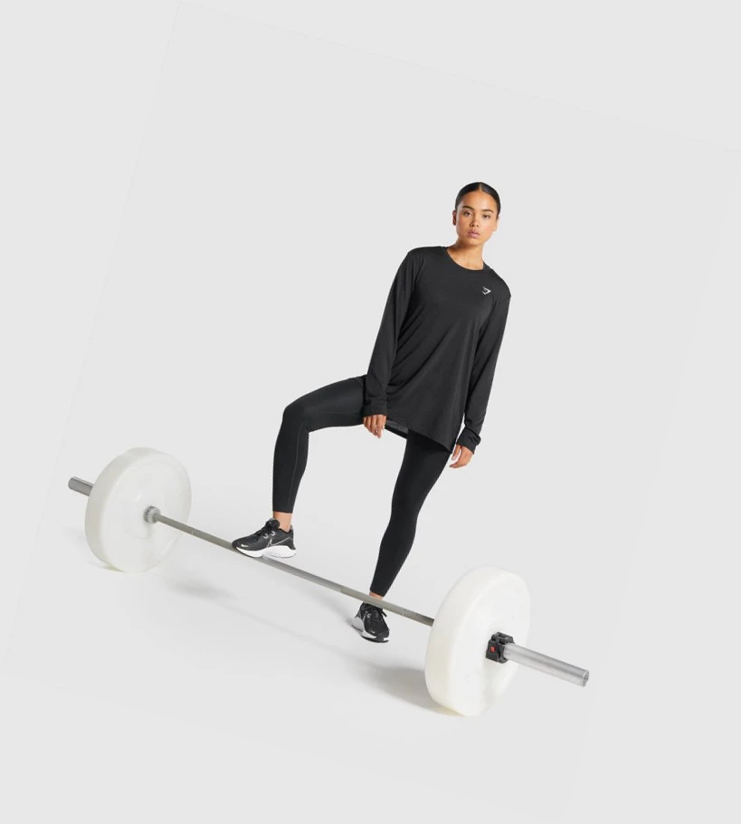 Gymshark Koulutus Oversized Naisten T Paidat Mustat | CHAUFW740