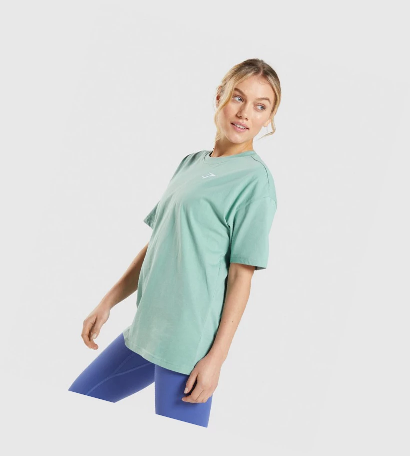 Gymshark Koulutus Oversized Naisten T Paidat Sininen | FSDKZW480