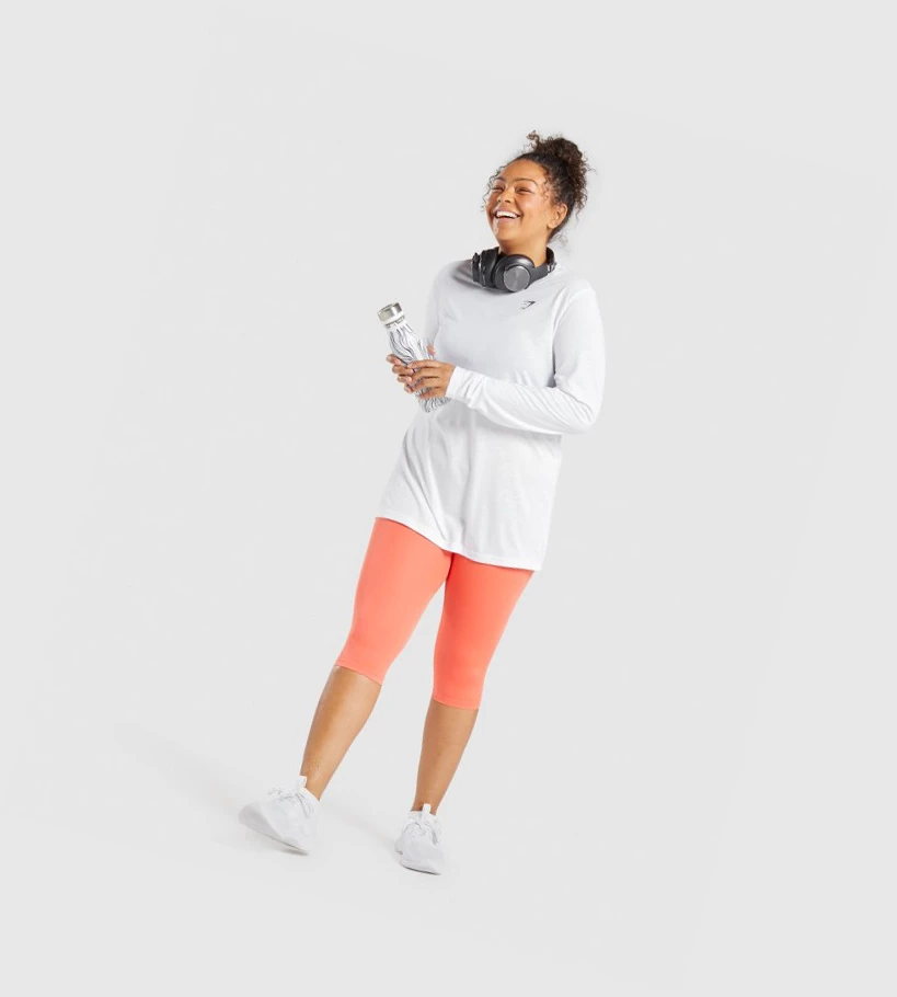 Gymshark Koulutus Oversized Naisten T Paidat Valkoinen | LEZGBY948