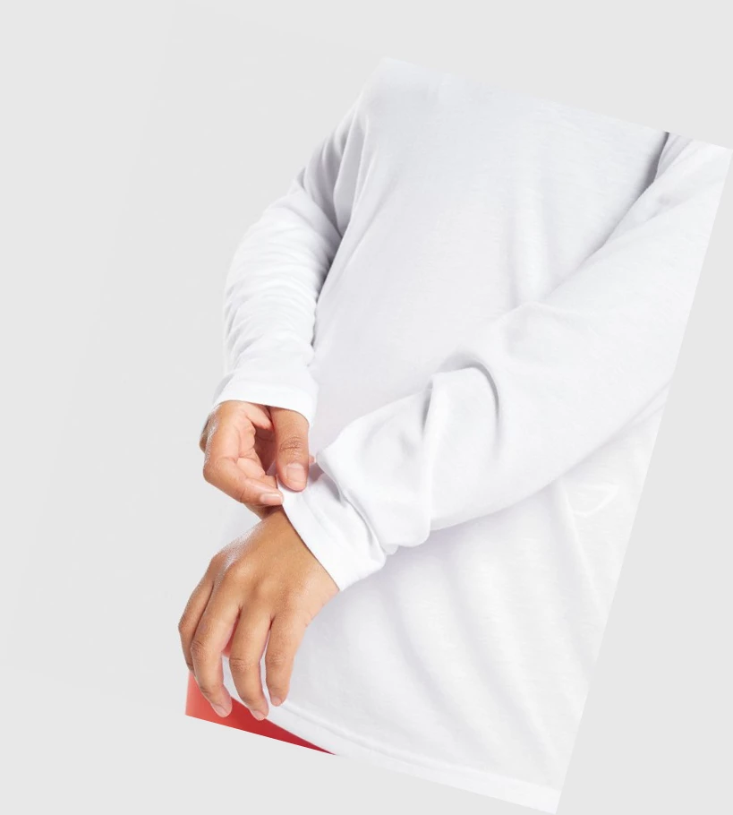 Gymshark Koulutus Oversized Naisten T Paidat Valkoinen | LEZGBY948