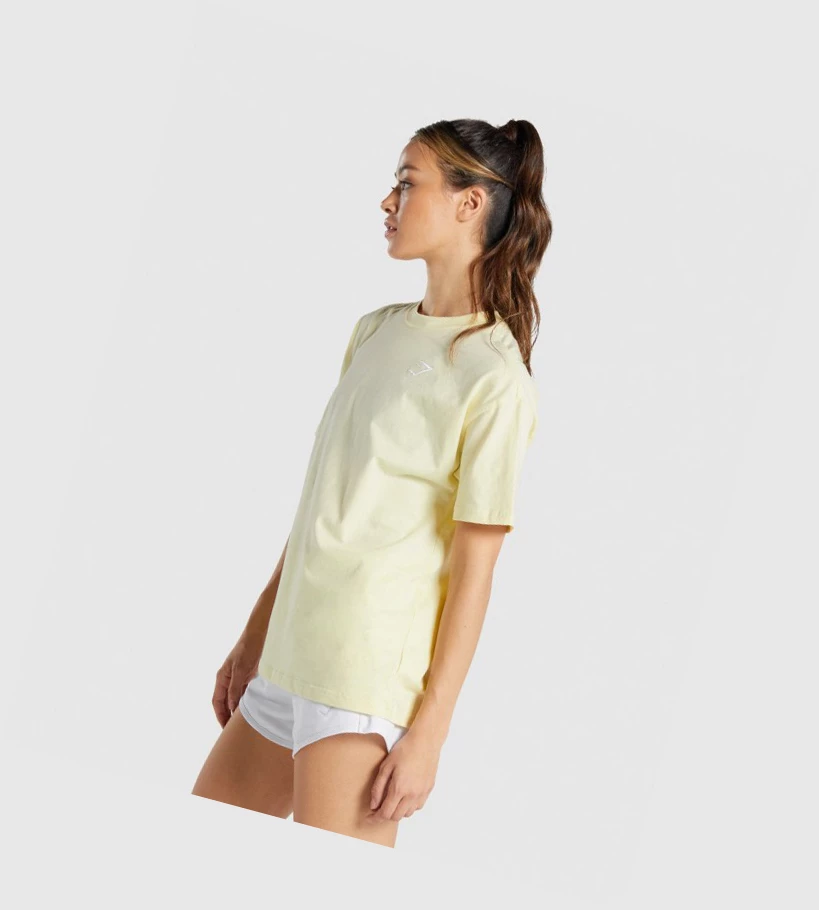 Gymshark Koulutus Oversized Naisten T Paidat Vaaleankeltainen | OATGCL801