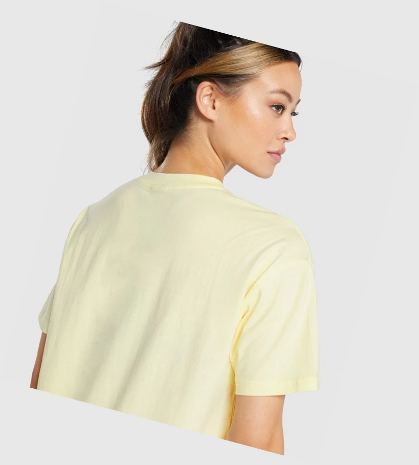 Gymshark Koulutus Oversized Naisten T Paidat Vaaleankeltainen | OATGCL801