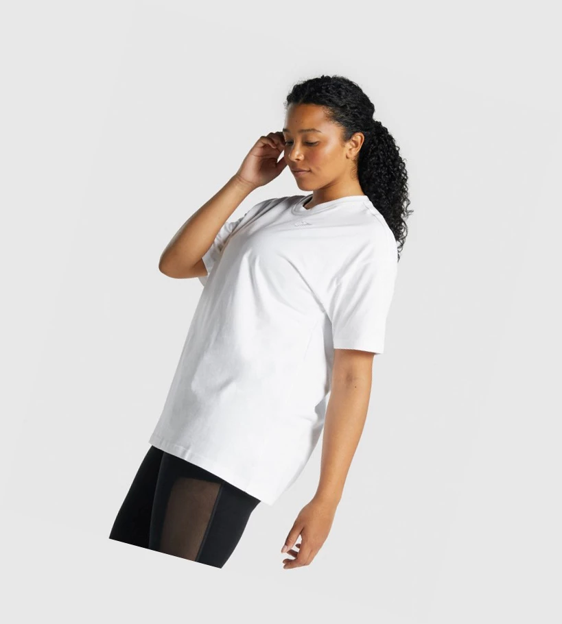 Gymshark Koulutus Oversized Naisten T Paidat Valkoinen | TFLGVD605