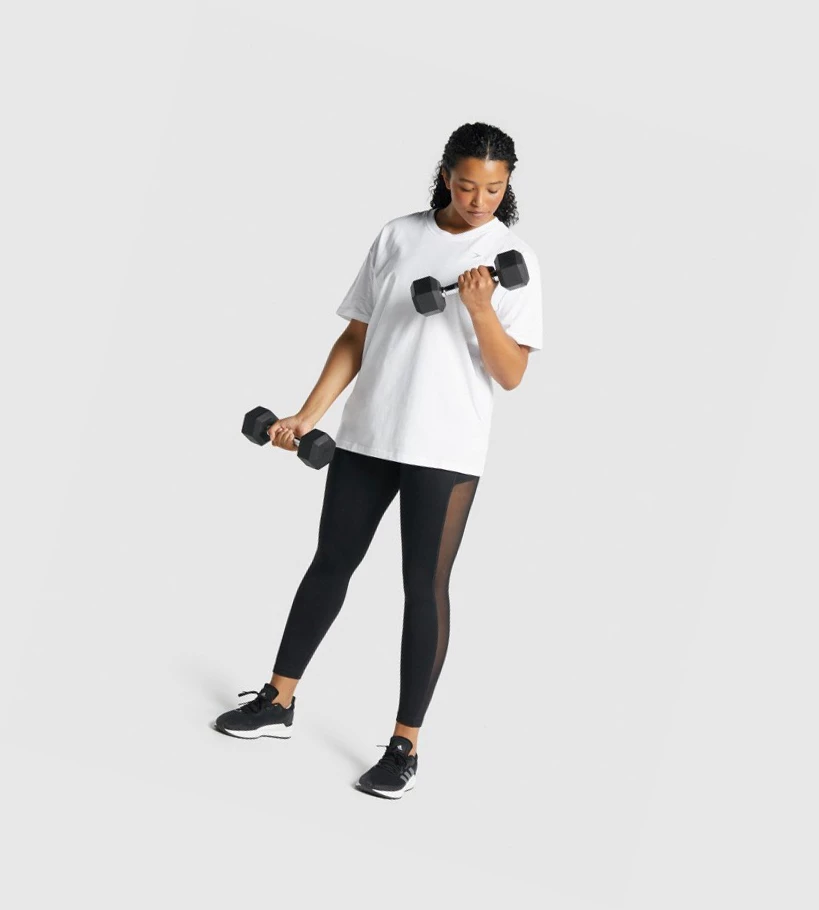 Gymshark Koulutus Oversized Naisten T Paidat Valkoinen | TFLGVD605