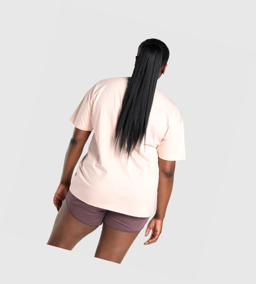 Gymshark Koulutus Oversized Naisten T Paidat Vaaleanruskea | ZRNFHK024