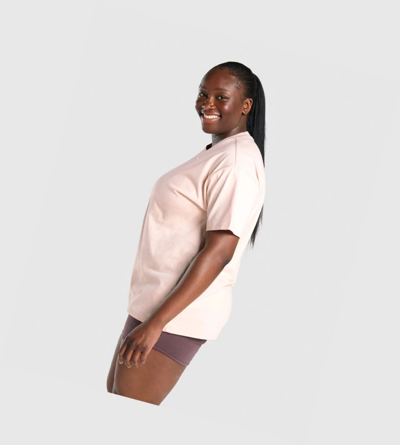Gymshark Koulutus Oversized Naisten T Paidat Vaaleanruskea | ZRNFHK024