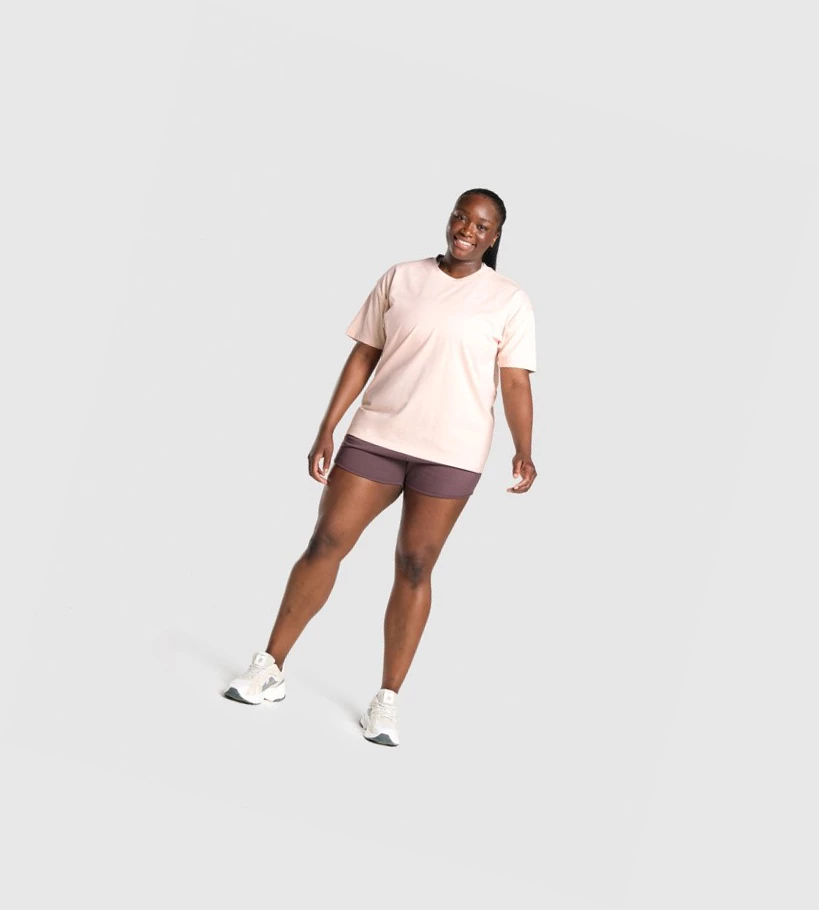 Gymshark Koulutus Oversized Naisten T Paidat Vaaleanruskea | ZRNFHK024