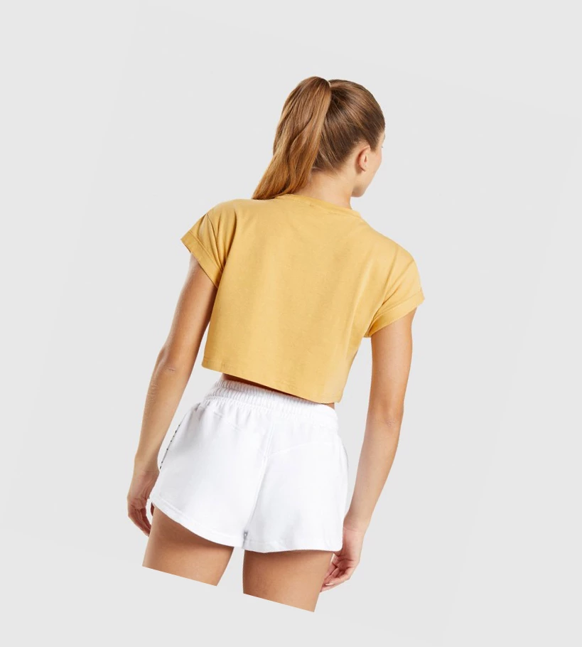 Gymshark Legacy Graafinen Crop Naisten T Paidat Keltainen | AGIZWK361