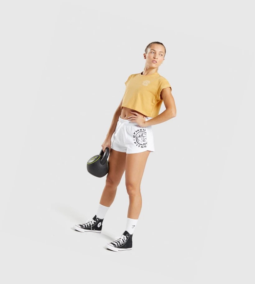 Gymshark Legacy Graafinen Crop Naisten T Paidat Keltainen | AGIZWK361