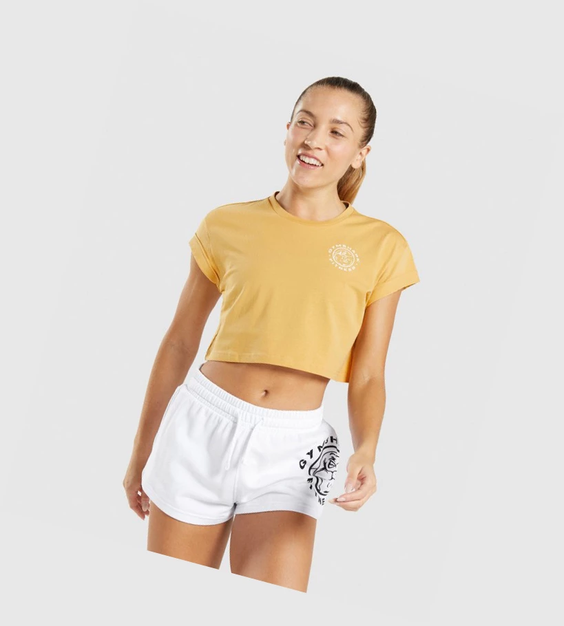 Gymshark Legacy Graafinen Crop Naisten T Paidat Keltainen | AGIZWK361