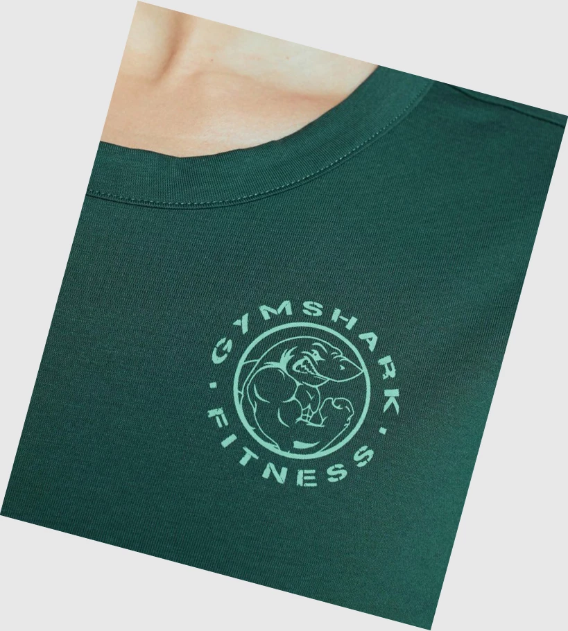 Gymshark Legacy Graafinen Naisten T Paidat Tummanvihreä | TGFUBA058