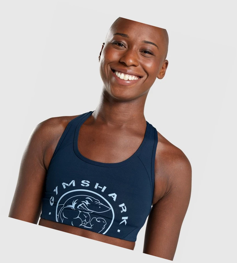 Gymshark Legacy Graafinen Naisten Urheiluliivit Laivastonsininen | AIDTBQ350